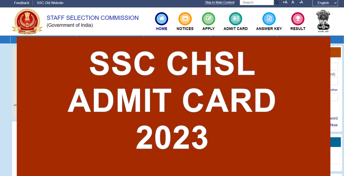 Ssc Chsl Admit Card Ssc Nic In Exam Date Hall Ticket