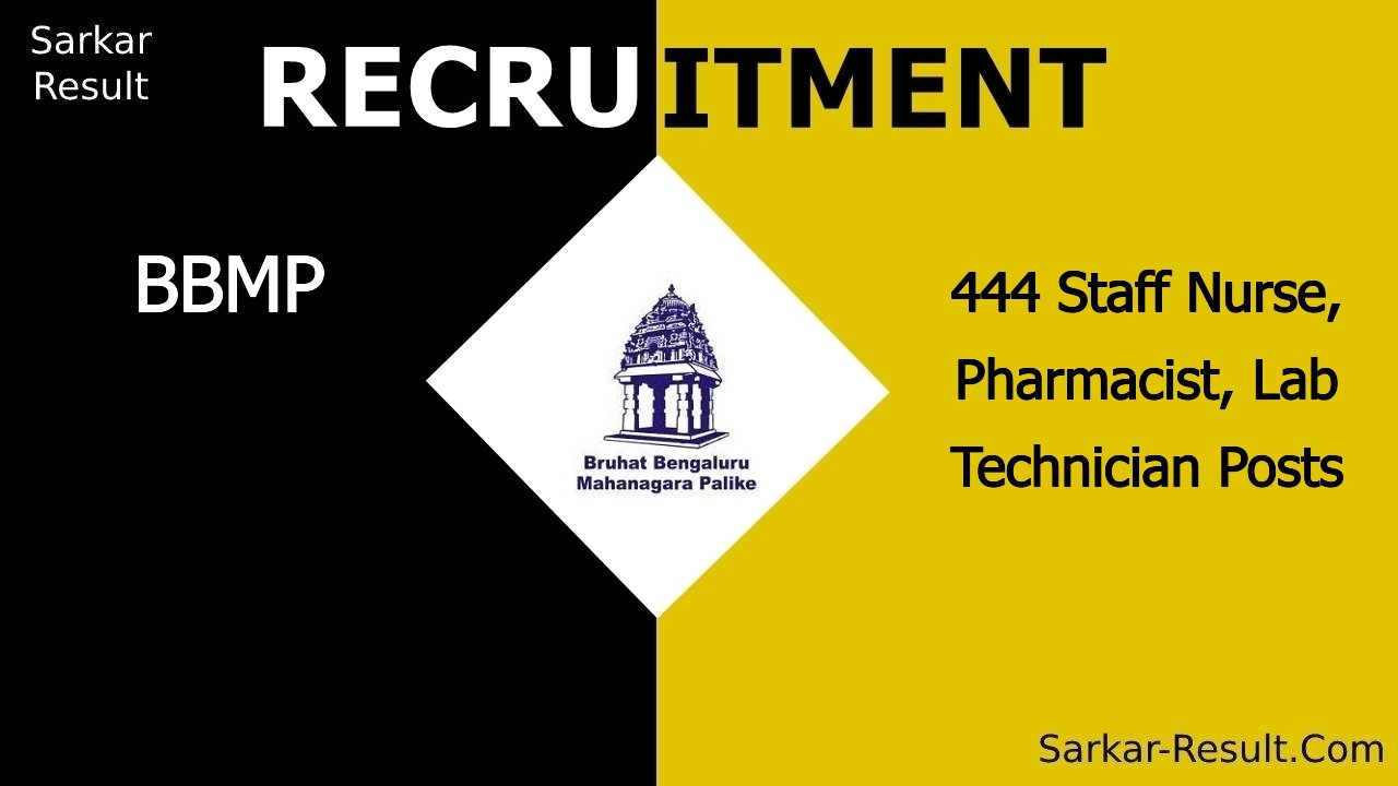 bbmp recruitment 2024 walk in interview for 444 staff nurse pharmacist lab technician posts out 2