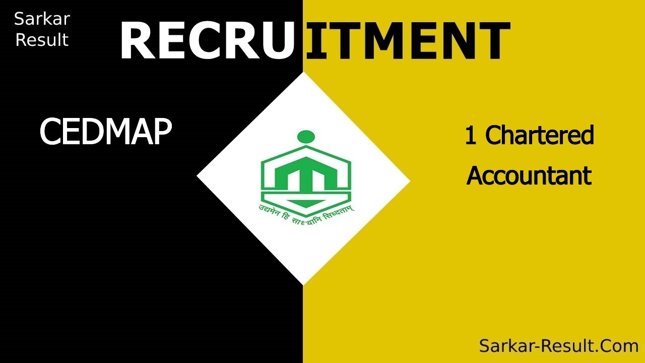 cedmap recruitment 2024 apply online for 1 chartered accountant out