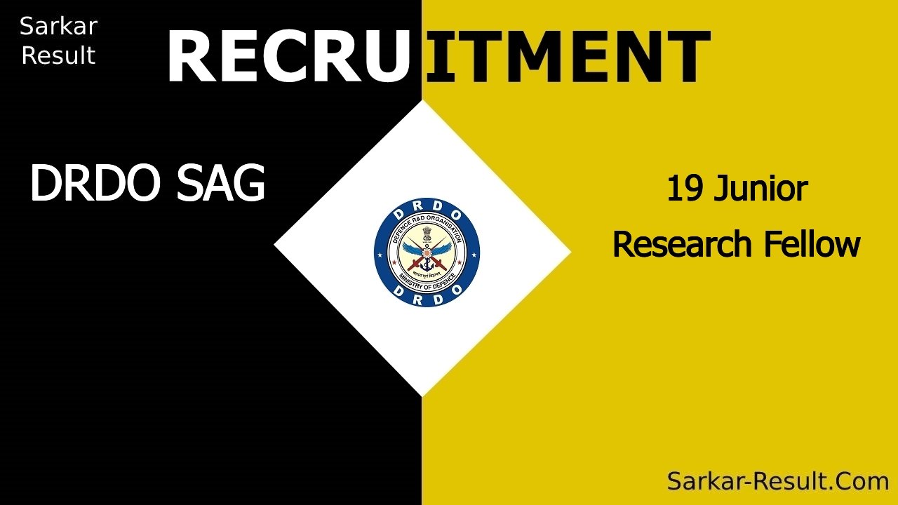 drdo sag recruitment 2024 apply for 19 junior research fellow out