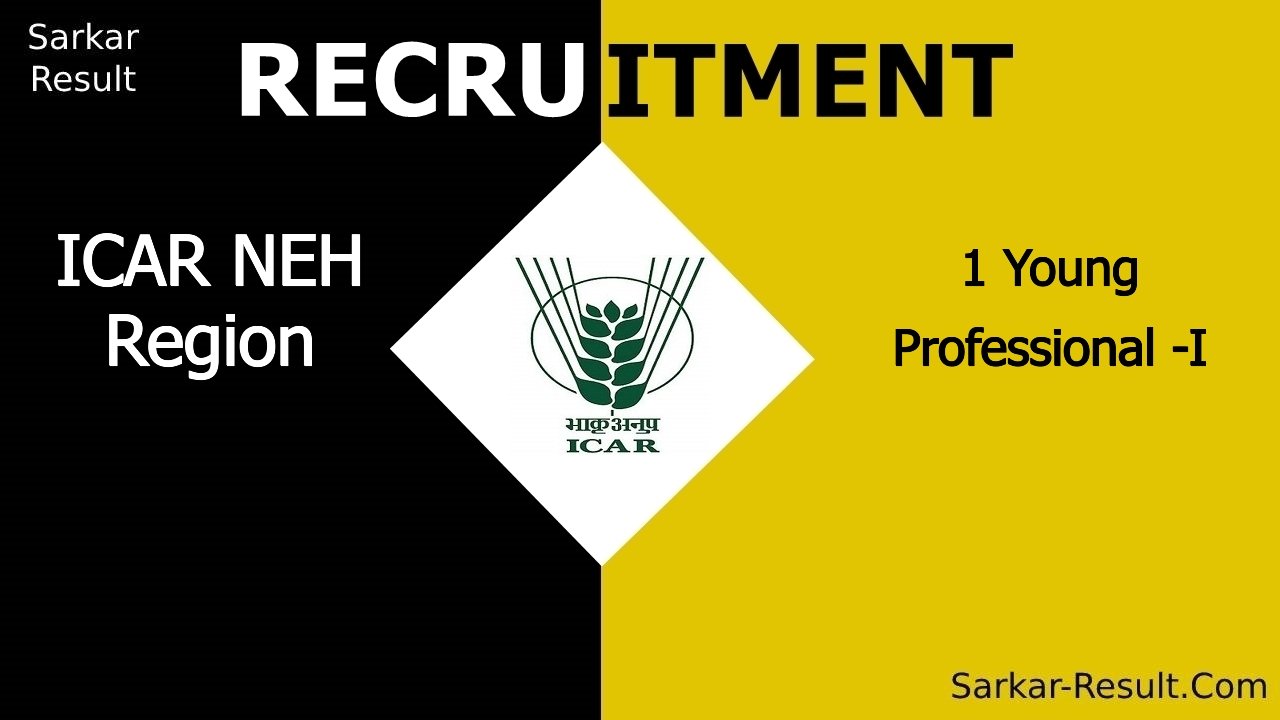 icar neh region recruitment 2024 walk in interview for 1 young professional i out