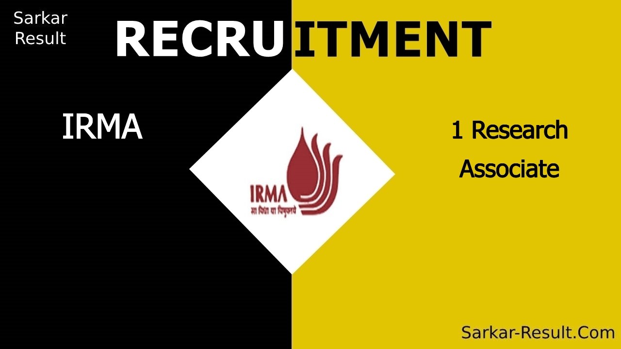 irma recruitment 2024 apply online for 1 research associate out