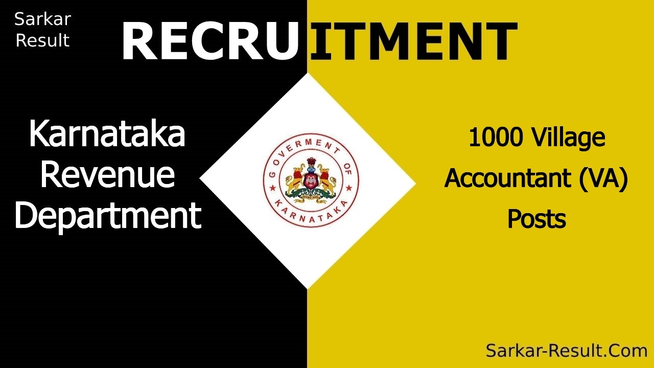 karnataka revenue department recruitment 2024 apply online for 1000 village accountant va out