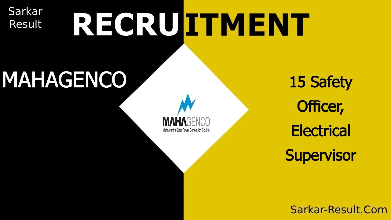 mahagenco recruitment 2024 apply offline for 15 safety officer electrical supervisor out