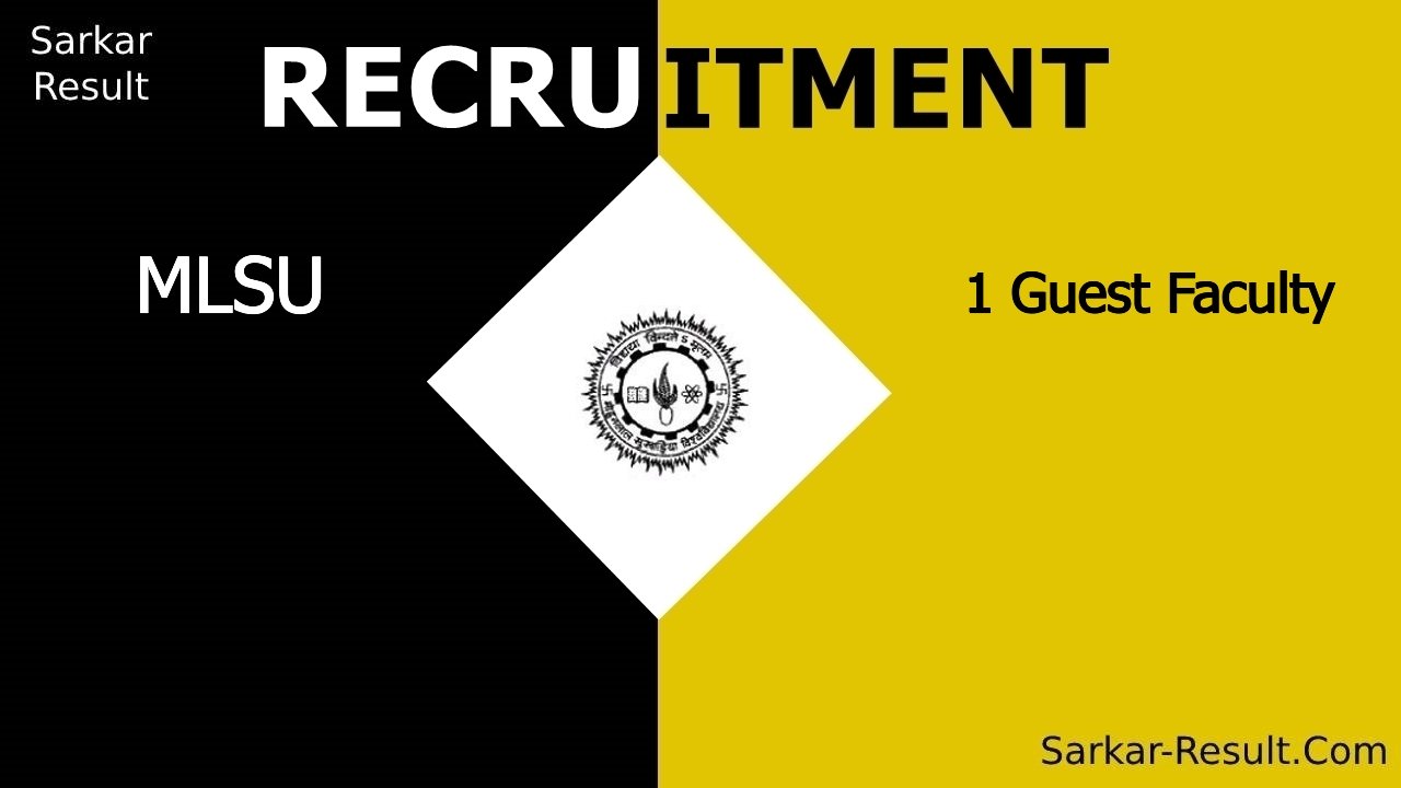 mlsu recruitment 2024 walk in interview for 1 guest faculty out