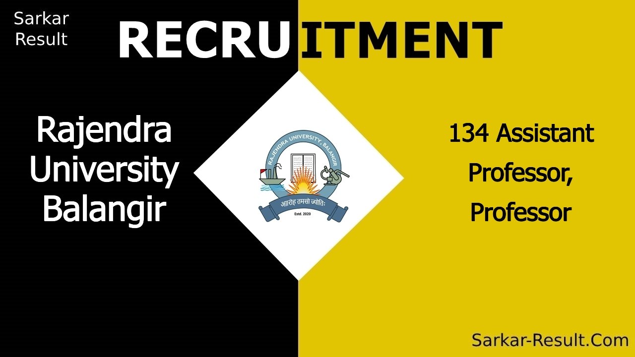 rajendra university balangir recruitment 2024 apply online for 134 assistant professor professor out