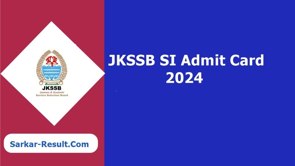 JKSSB SI Admit Card