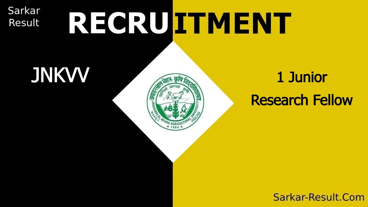 jnkvv recruitment 2024 walk in interview for 1 junior research fellow 2 out